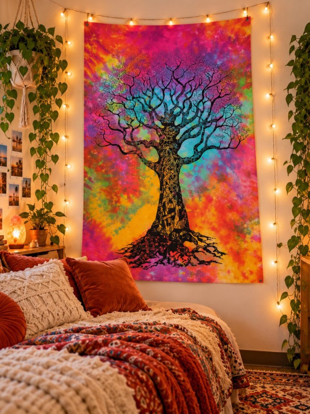 NWT Cotton Tie Dye Celtic Tree Tapestry